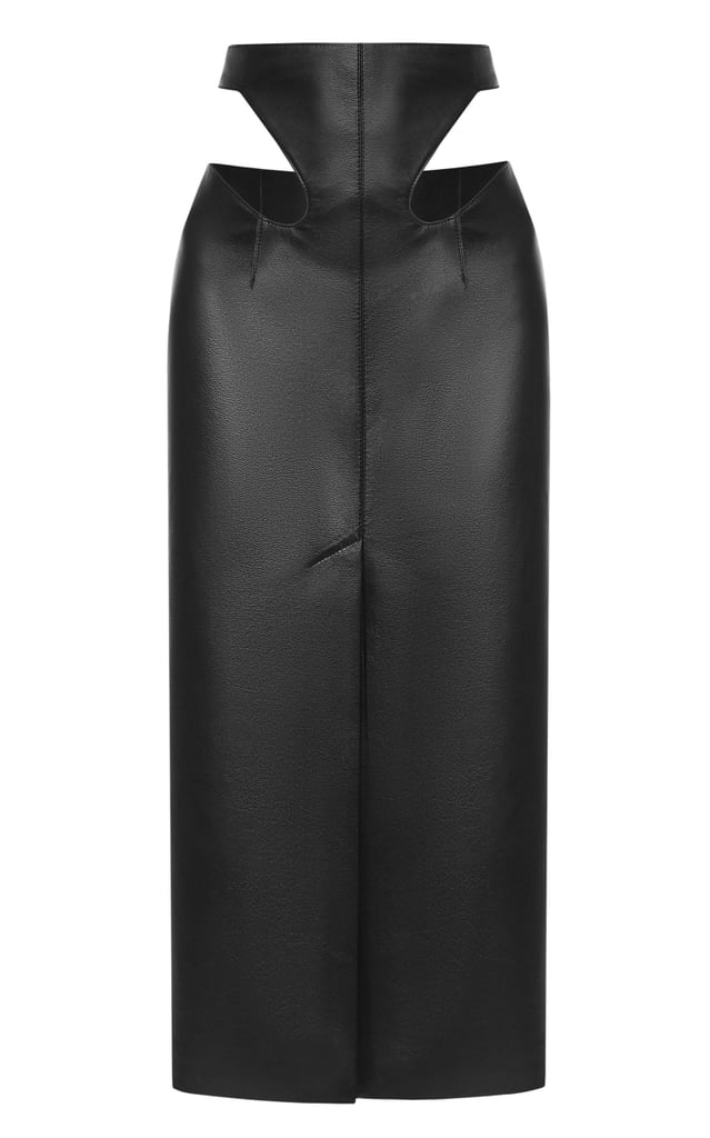 Matériel Eco-Leather Cut-Out Pencil Skirt