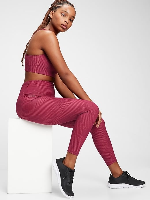 High Rise Linear Jacquard 7/8 Leggings