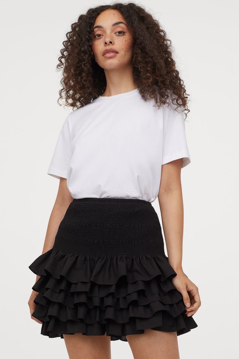 H&M Ruffled Cotton Skirt