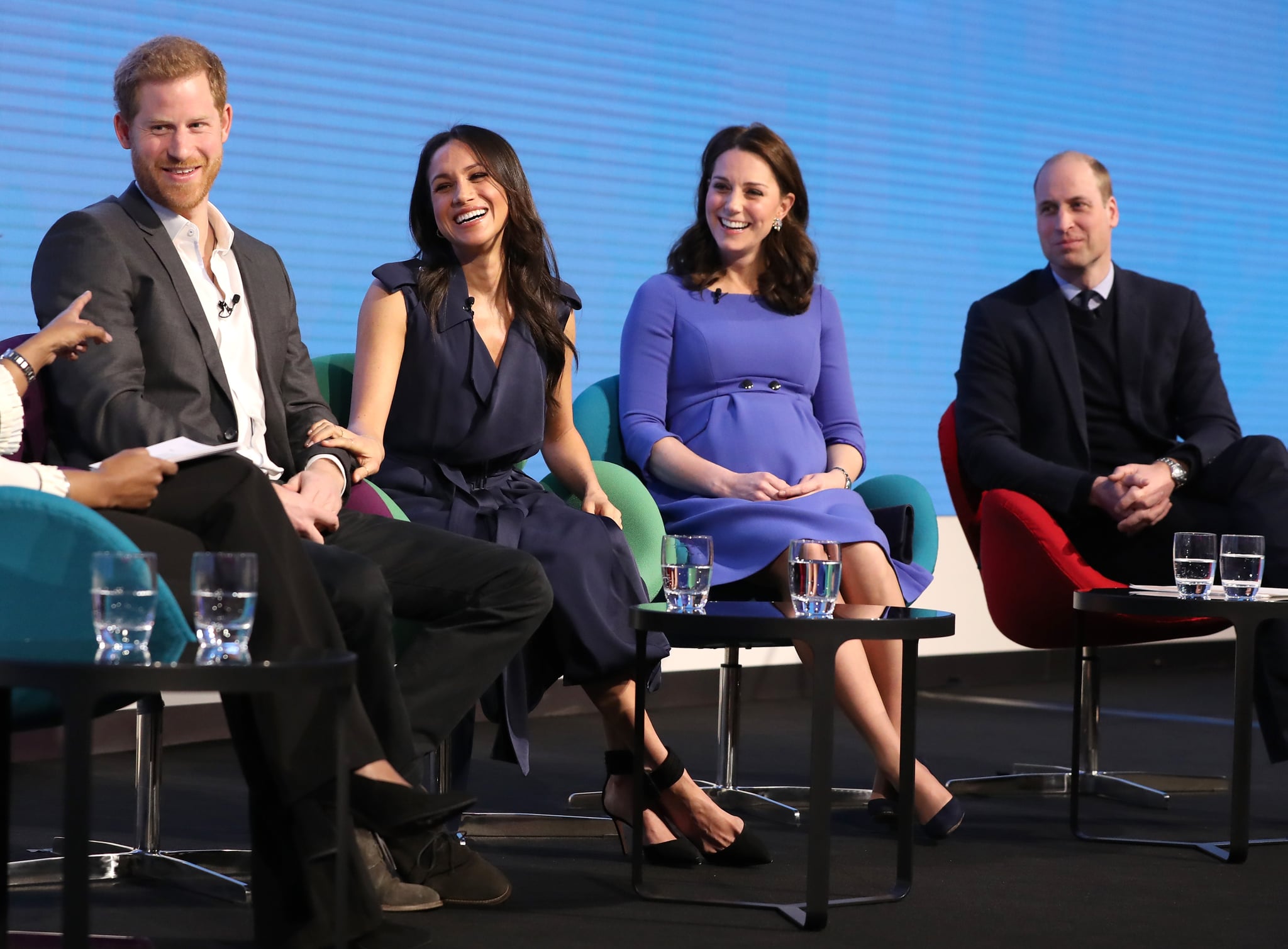 LONDON, ENGLAND - FEBRUARY 28:  Prince Harry, Meghan Markle, Catherine, Duchess of Cambridge and Prince William, Duke of Cambridge attend the first annual Royal Foundation Forum held at Aviva on February 28, 2018 in London, England. Under the theme 'Making a Difference Together', the event will showcase the programmes run or initiated by The Royal Foundation.  (Photo by Chris Jackson - WPA Pool/Getty Images)
