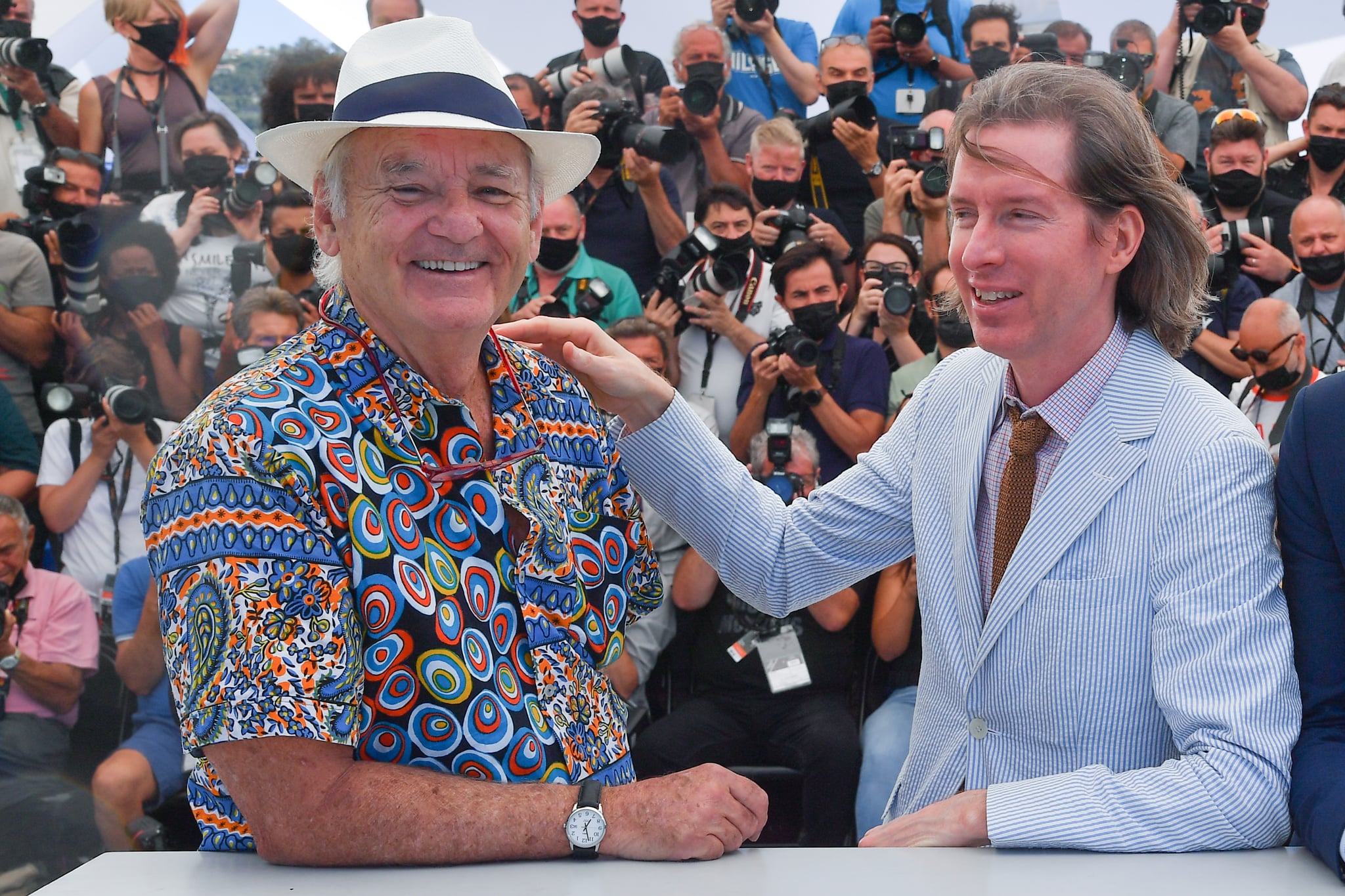 CANNES, FRANCE - JULY 13: Bill Murray and Director Wes Anderson attend the 