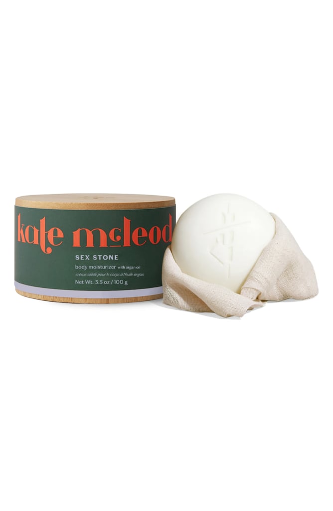 Kate McLeod The Sex Stone ($48)
Described as a "sensual massage bar and intimacy oil", this bar glides onto skin to create a silky slip without the need for a bulky bottle on your night stand. It leverages plant-based ingredients like argan oil to add moisture and lubrication during massages and intimate play.