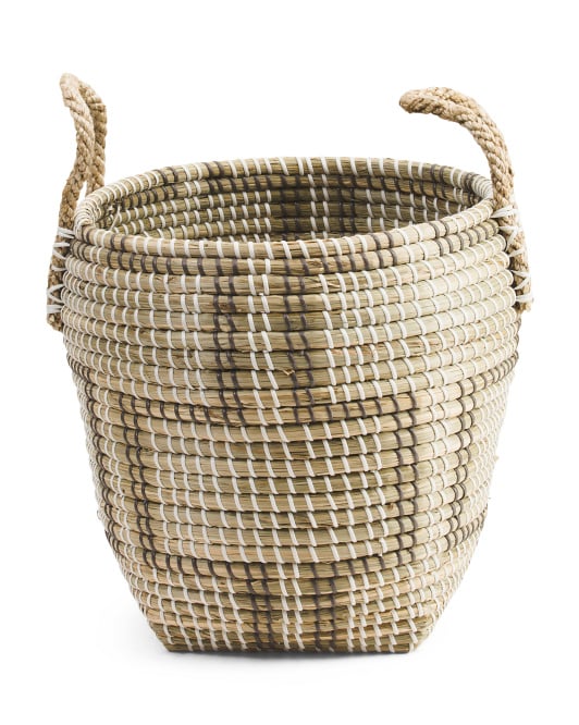 Small Natural Seagrass Patterned Storage Basket
