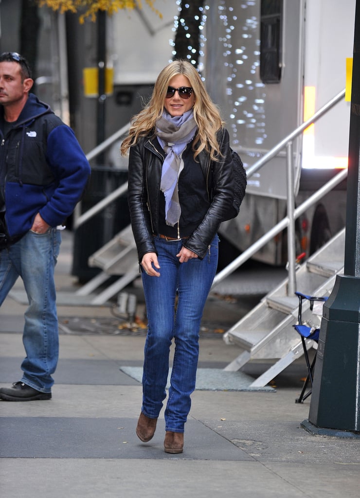 When in doubt, jeans and a leather jacket never go out of style.