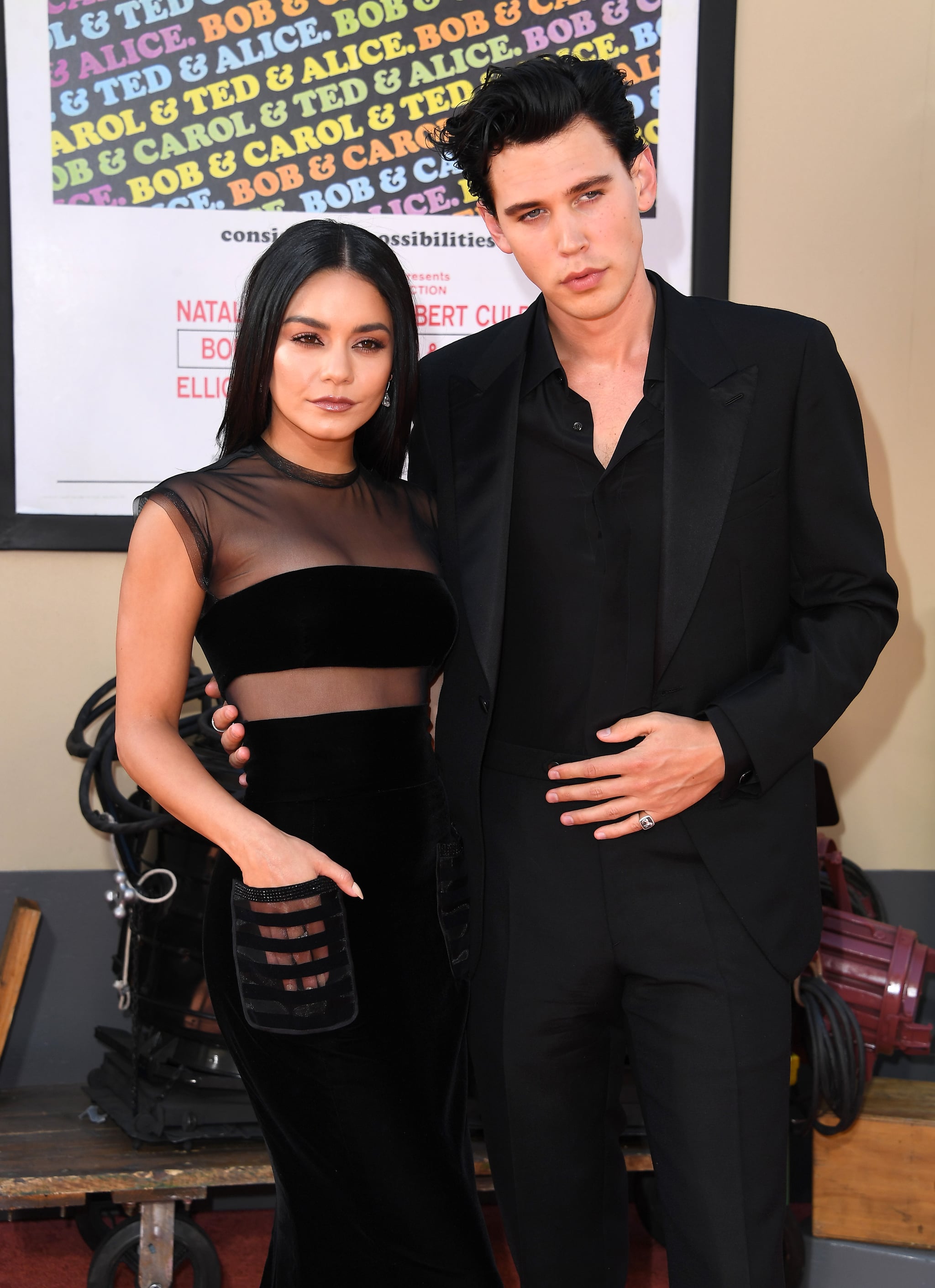 HOLLYWOOD, CALIFORNIA - JULY 22: Vanessa Hudgens and Austin Butler arrive at Sony Pictures 