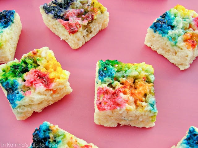 Tie-Dyed Rice Krispie Treats