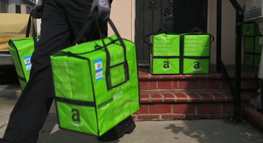 The delivery tote bags are sealed and temperature-controlled.