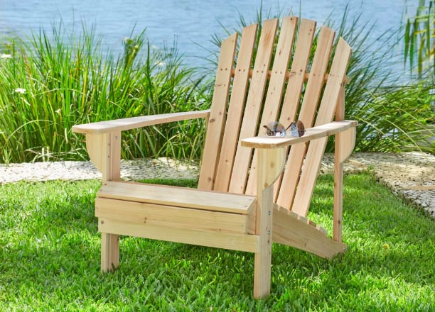 Hampton Bay Unfinished Stationary Wood Outdoor Adirondack Chair 2