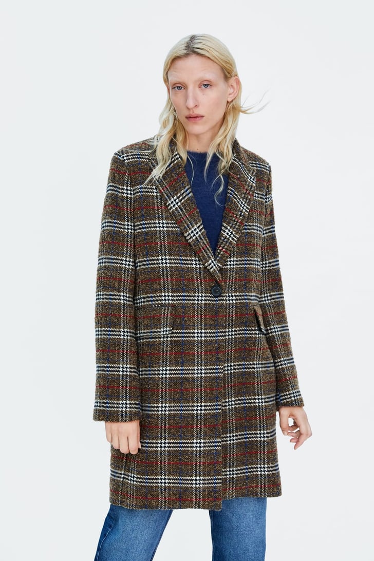 zara checkered shacket