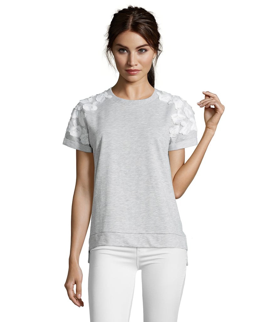 Hayden Gray Stretch Cotton Floral-Embroidered Short-Sleeve Tee ($139)