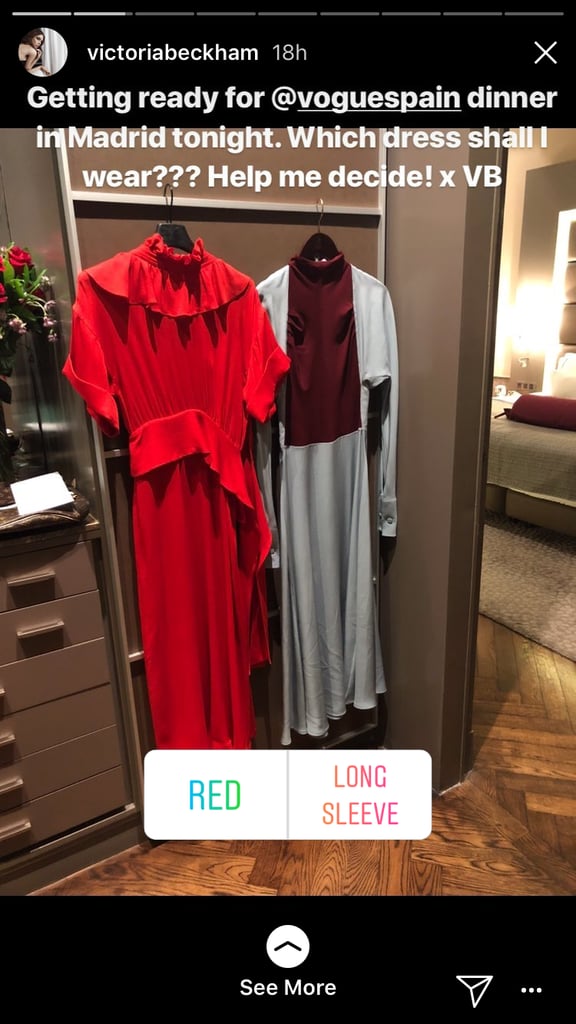 Victoria Asked Her Followers to Help Her Choose a Dress