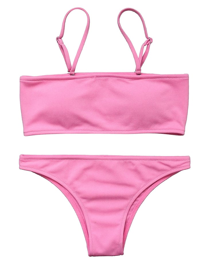 Moshengqi Ribbed Two-Piece Swimsuit | Bella Hadid's Pink Bandeau Bikini ...