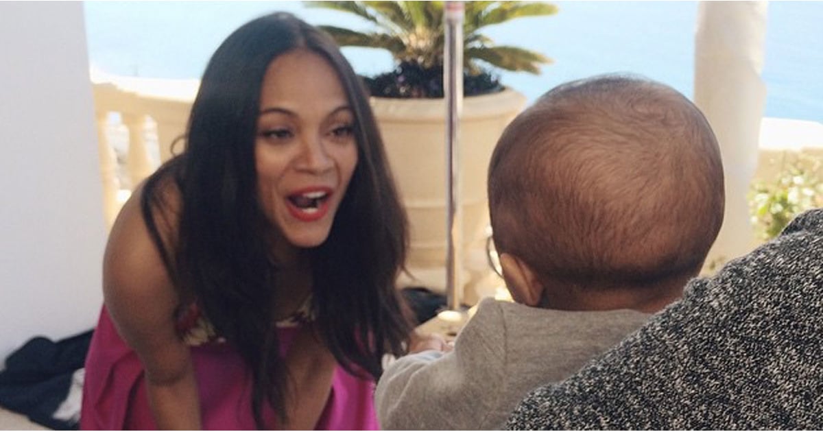 Zoe Saldana Works Out With Twin Boys Bowie and Cy | POPSUGAR Celebrity