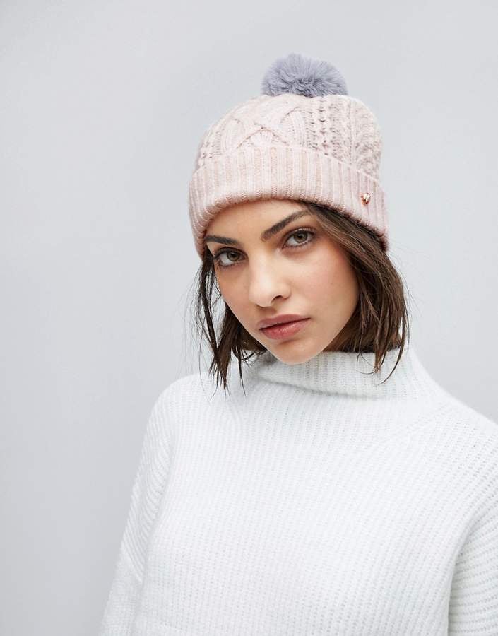 Ted Baker Cable Knit Bobble Hat