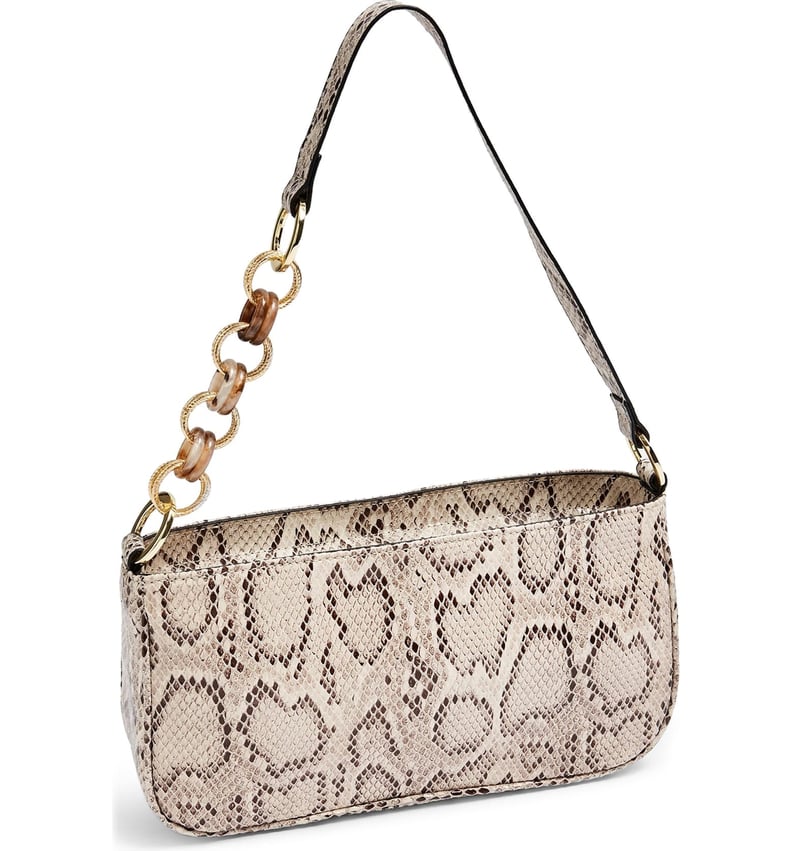 Topshop Spin Snake Print Shoulder Handbag