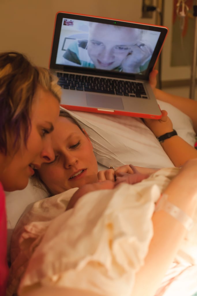 Photos of Military Birth Witnessed Over Skype