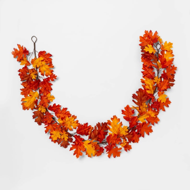 Artificial Oak Leaf Garland in Orange/Yellow