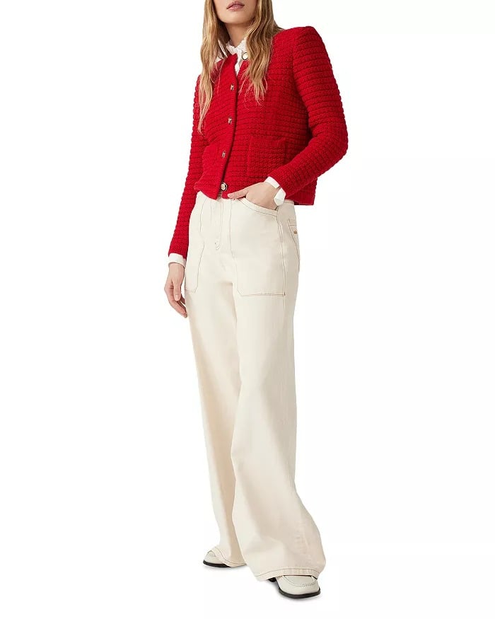 ba&sh Gaspard Cardigan ($380)
This elegant cardigan gives us haute couture vibes for a decidedly not-couture price. With eye-catching decorative buttons, it's perfect for popping over a shift dress at work or a silk slip on a night out. Available in a range of colors, we recommend the red for upcoming holiday parties and the black for your most fashionable friends.