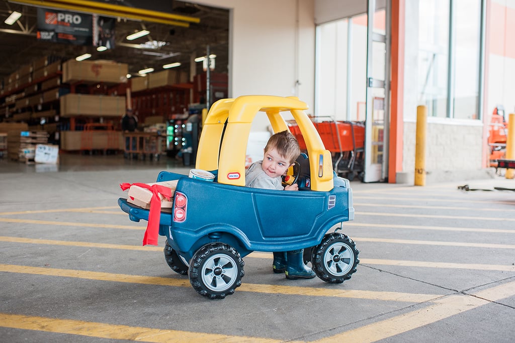 Little Boy's Adventures With Toy Car