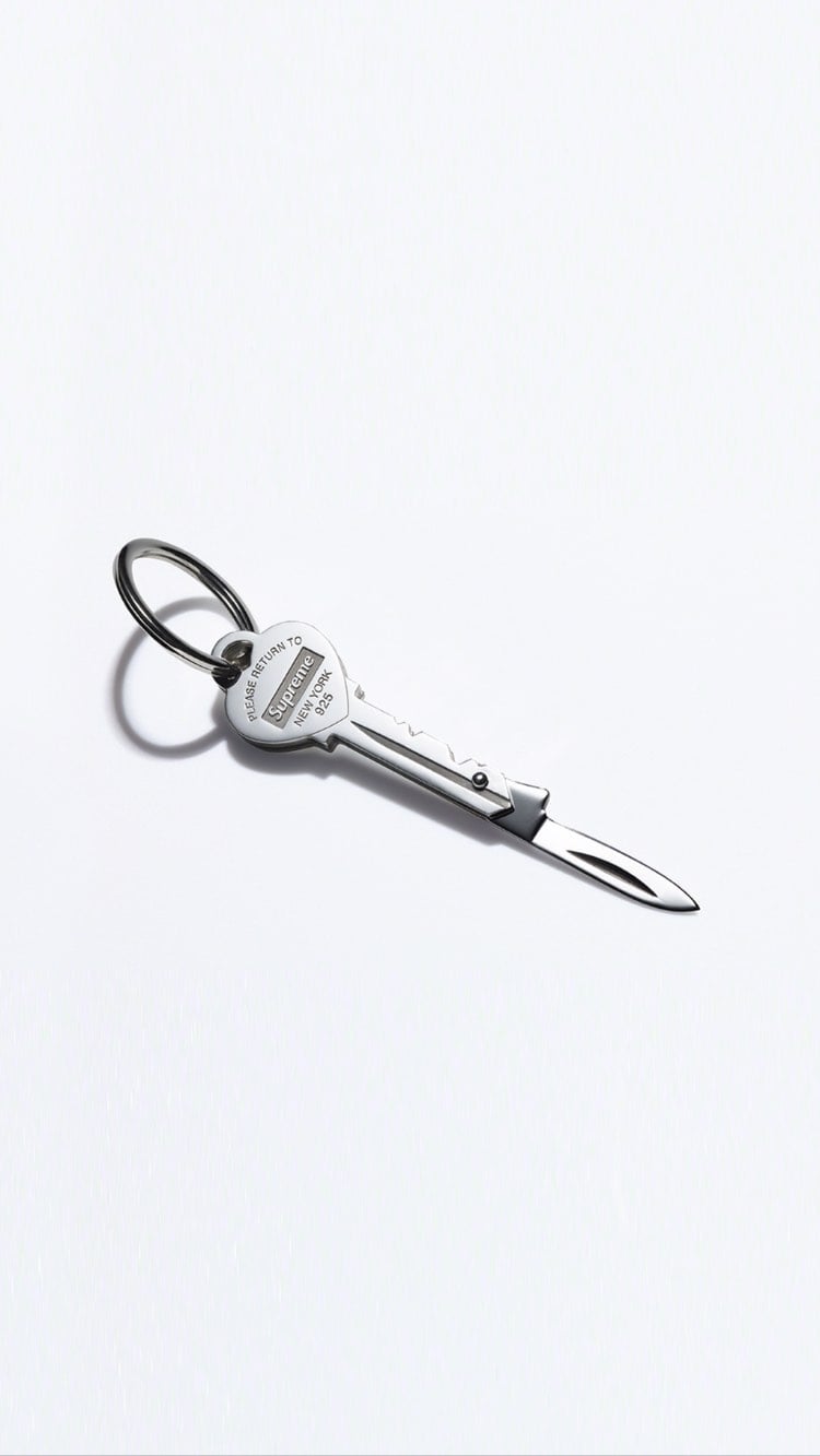 supreme tiffany heart knife keyring key | 150.illinois.edu