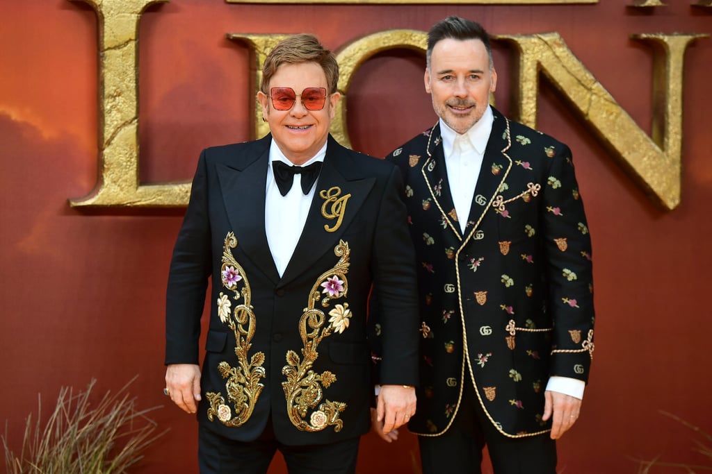 Pictured: Elton John and David Furnish at The Lion King premiere in London.