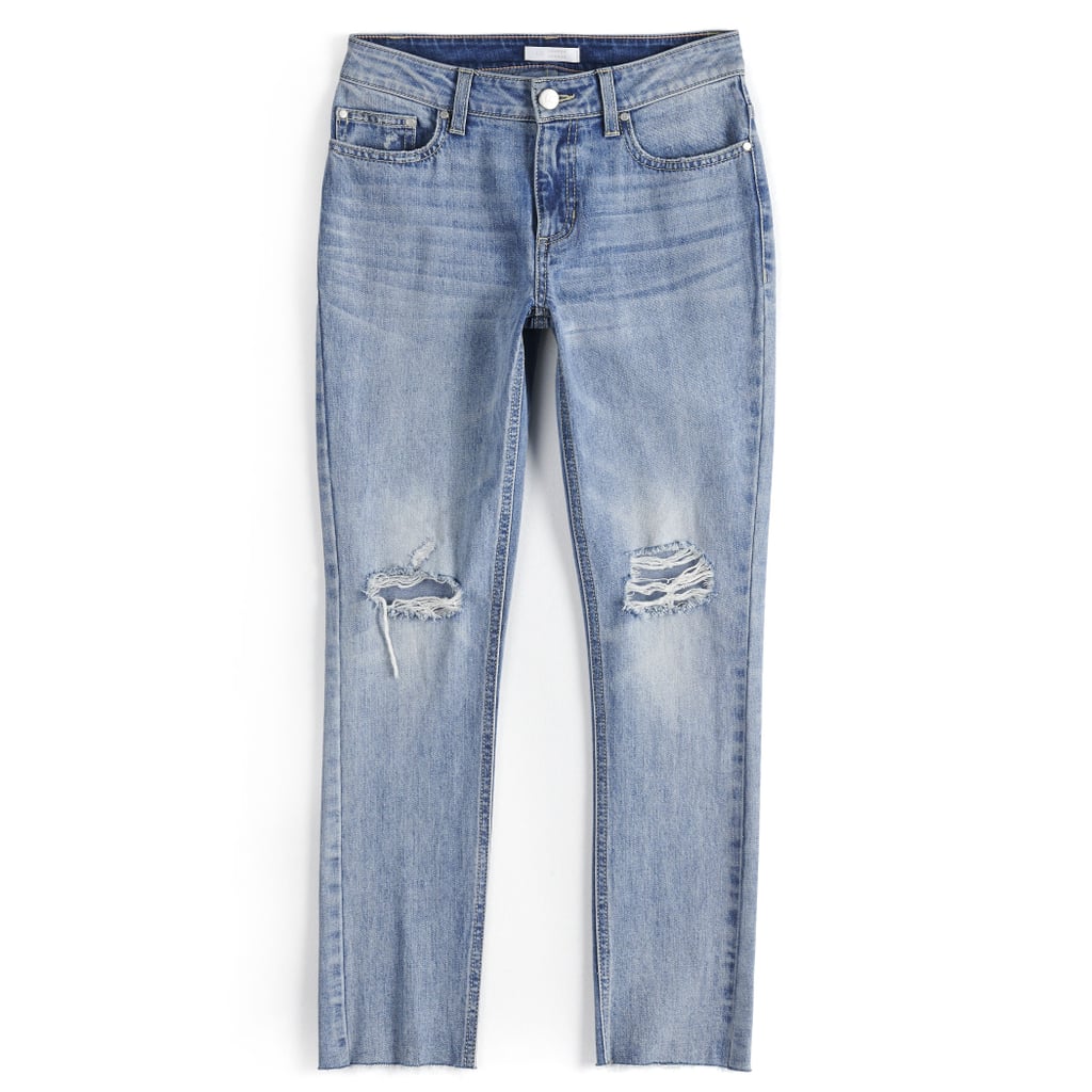 LC Lauren Conrad Distressed Midrise Slim Straight-Leg