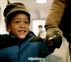 When he teaches Liam about hipsters.