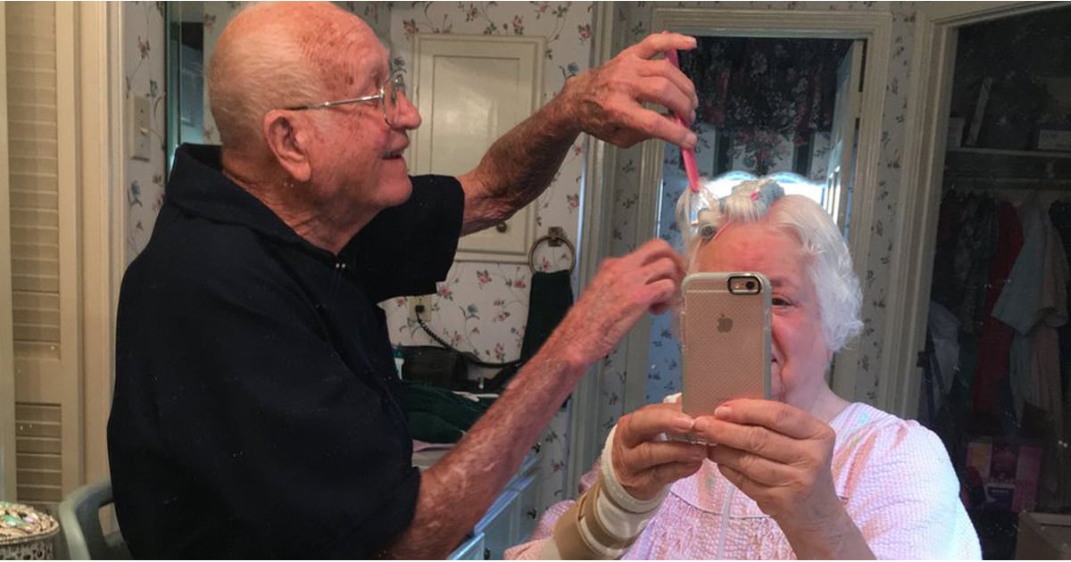 Grandpa Helping Grandma Do Her Hair Popsugar Beauty 