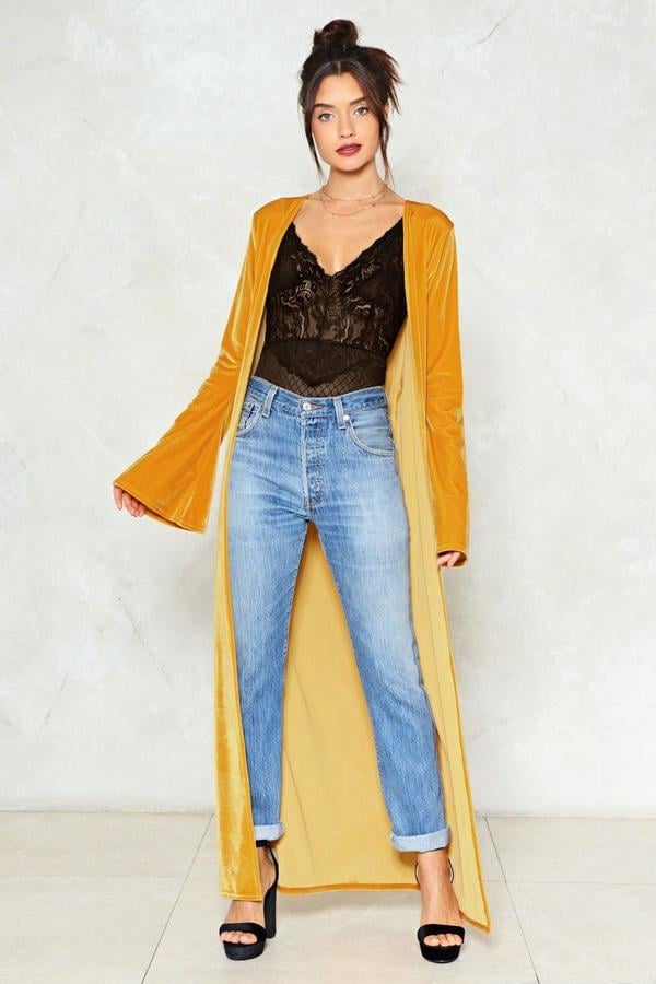 Nasty Gal nastygal Touch Up Velvet Duster Coat