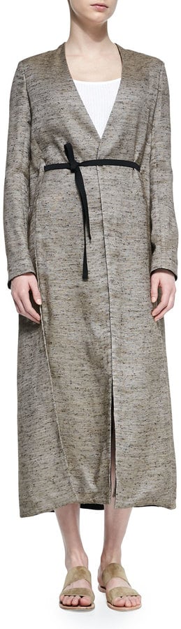 The Row Vantin Shantung Long Coat, Oak Melange ($5,290)