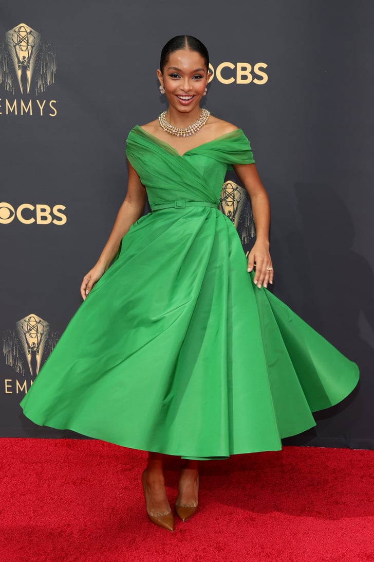 Yara Shahidi's Green Dior Haute Couture Dress at the Emmys | POPSUGAR ...