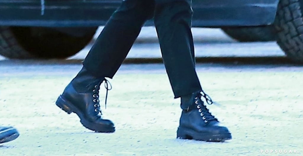 Jennifer Aniston Black Combat Boots