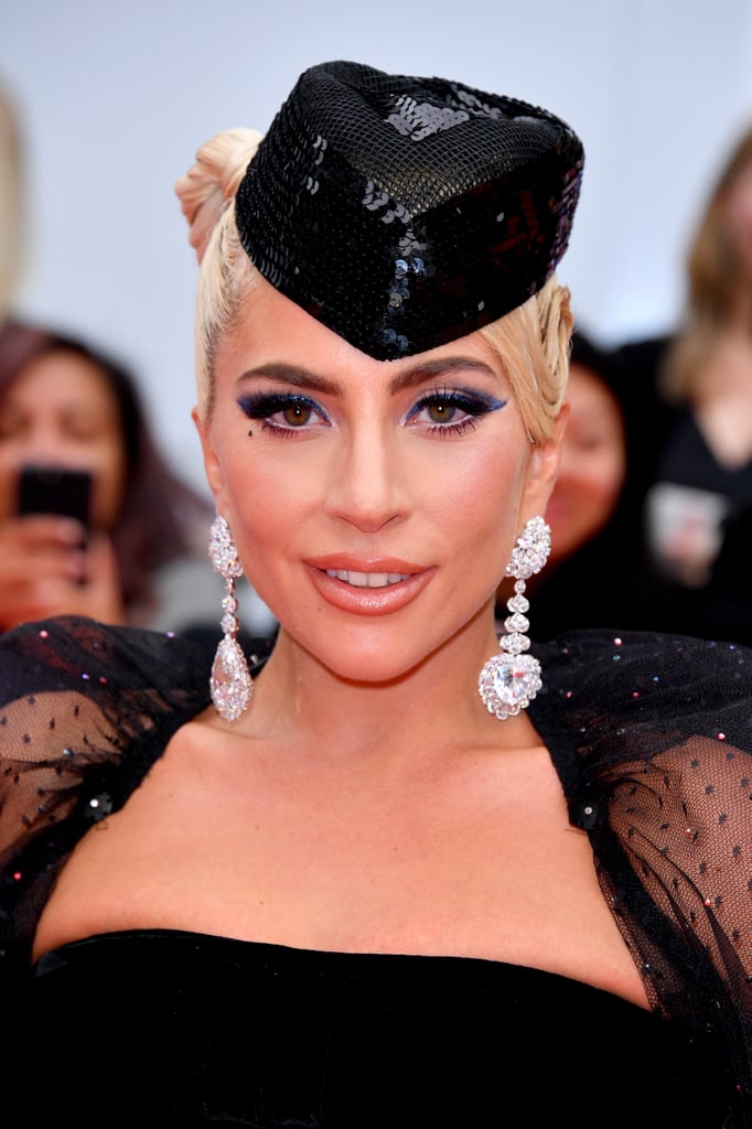 Lady Gaga's Graphic Navy Eyeliner Makeup in 2018