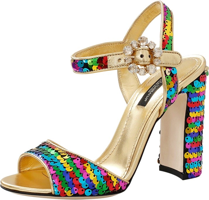 Dolce & Gabbana Sequin Sandal | Even Unicorns Will Be Jealous of These 7  Rainbow Heels | POPSUGAR Fashion Photo 2