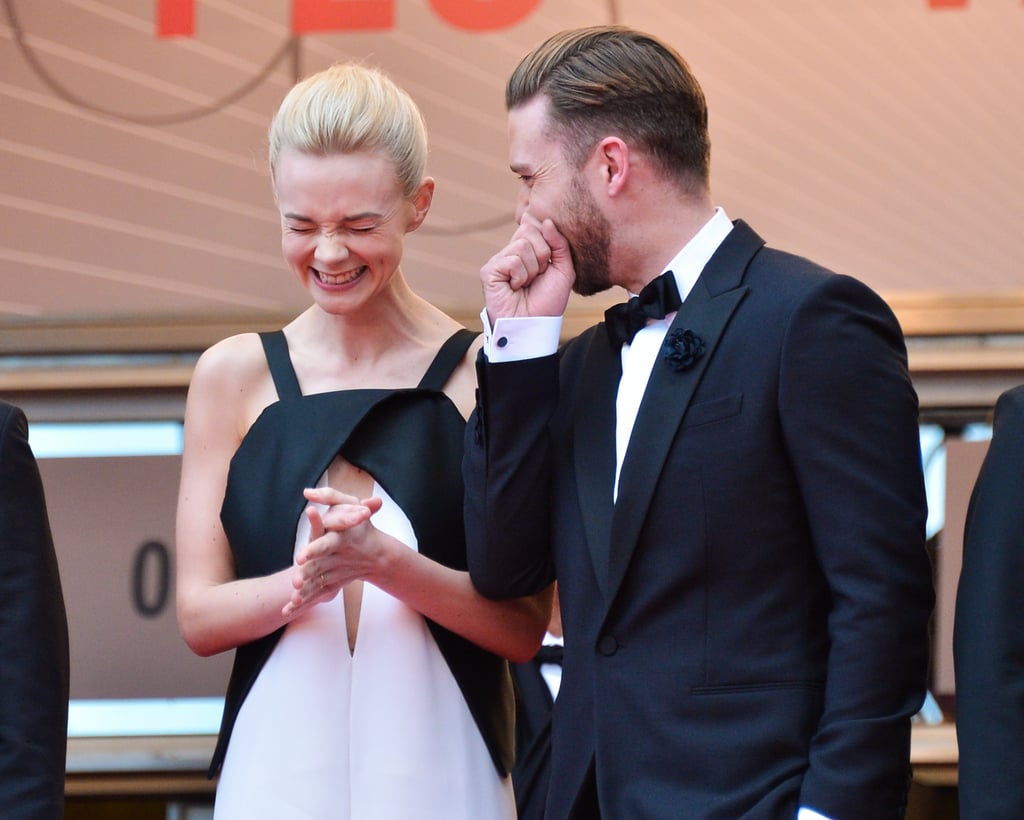 Justin Timberlake cracked Carey Mulligan up at the red carpet premiere of Inside Llewyn Davis in 2013.