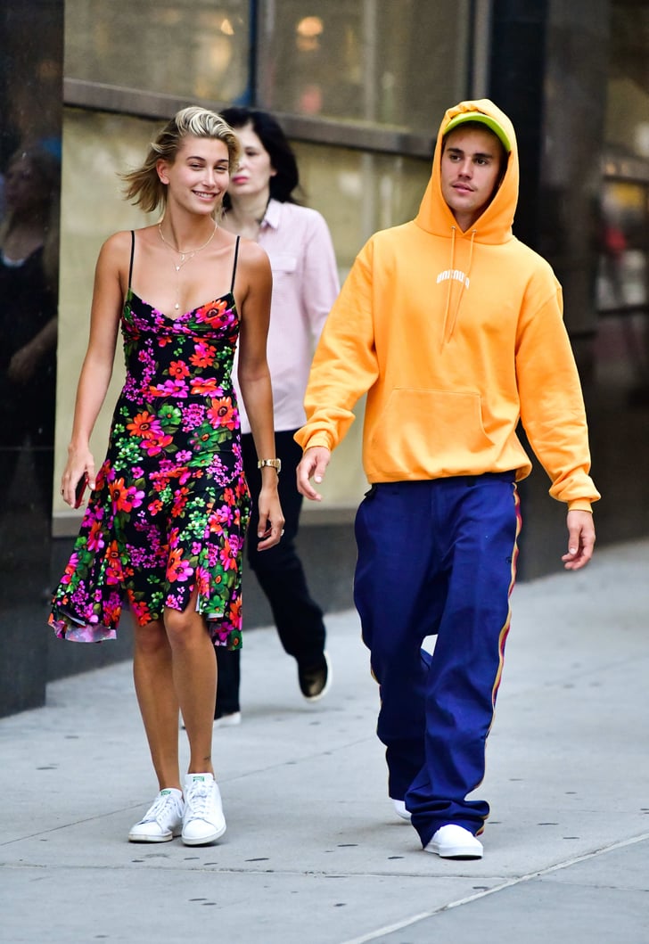 Hailey Baldwin Floral Dress With Justin Bieber August 2018 POPSUGAR