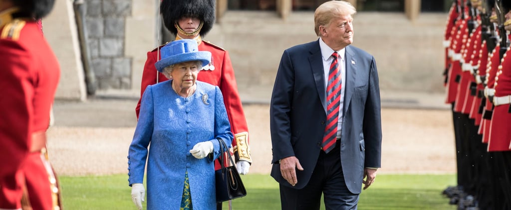伊丽莎白女王和特朗普行走2018年温莎城堡