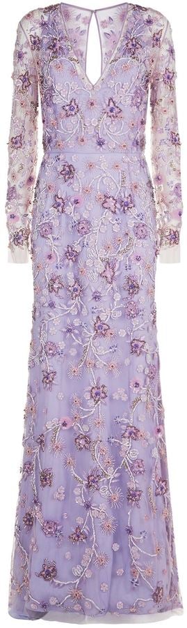 Naeem Khan Embellished V-Neck Gown