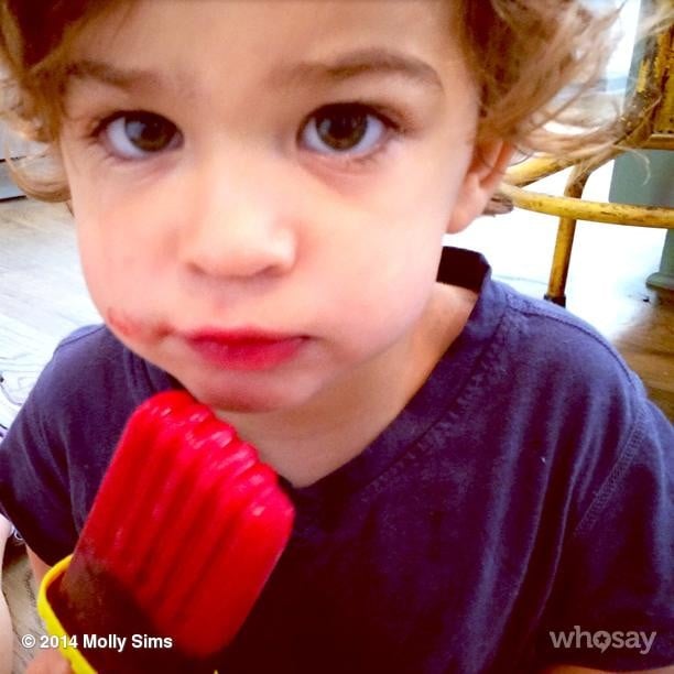 Brooks Stuber took his homemade popsicle very seriously!
Source: Instagram user mollybsims