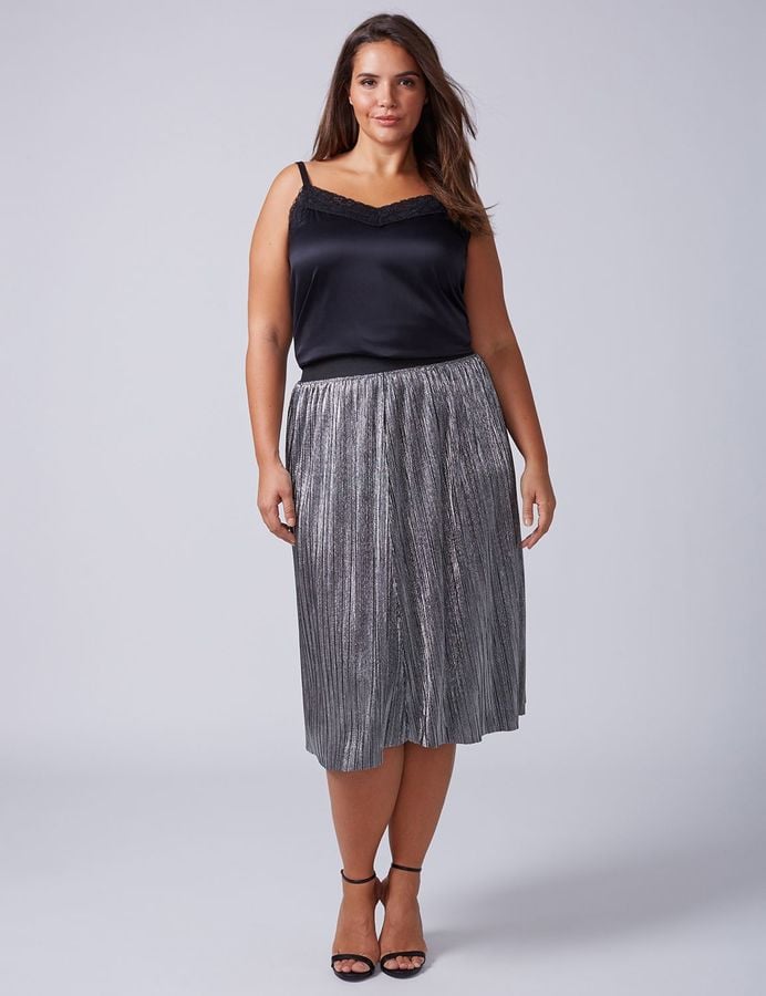 Lane Bryant Plus Size Metallic Midi Skirt