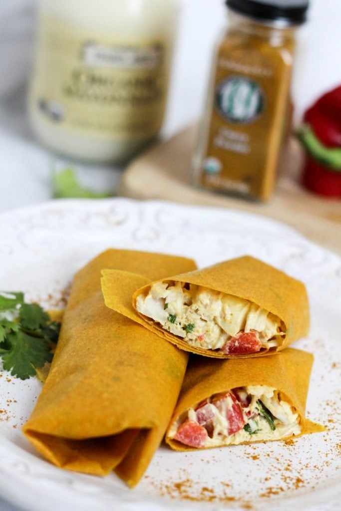 Gluten-Free Turmeric Chicken Salad Wraps