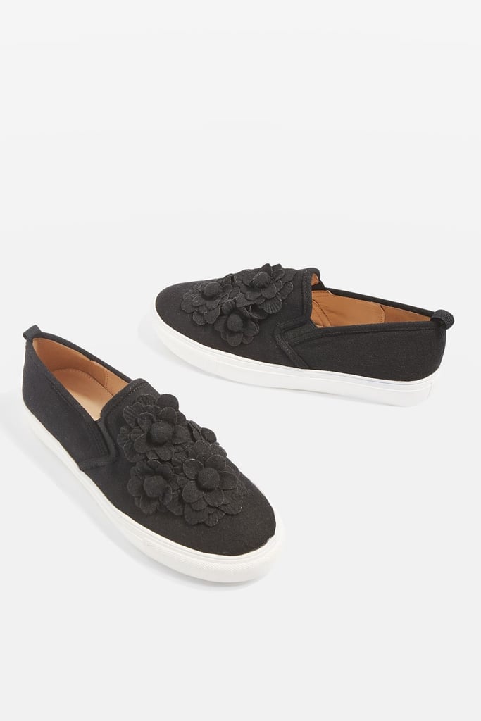Topshop Travis Flower Slip-On Trainers