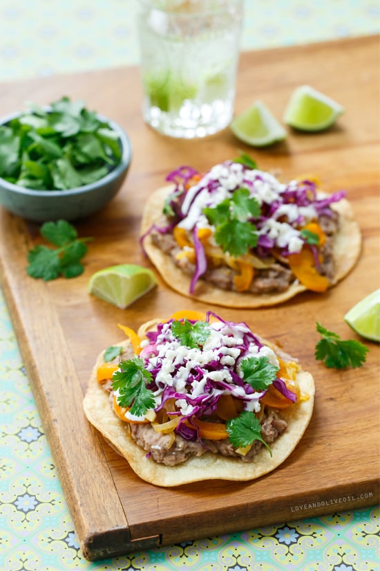 Vegetable and Bean Tostadas