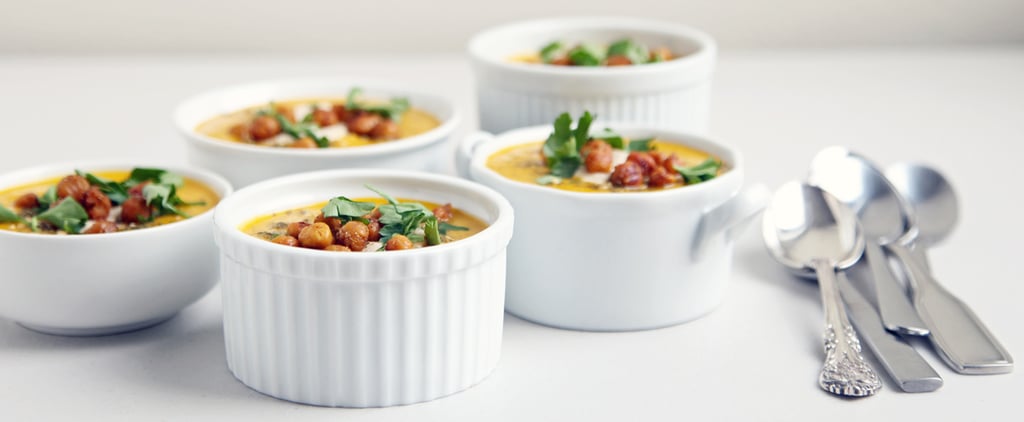 Spiced Carrot Soup With Roasted Chickpeas and Tahini