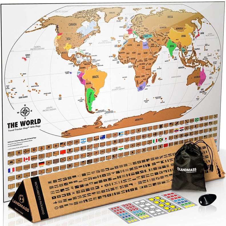 Landmass Scratch Off World Map Poster