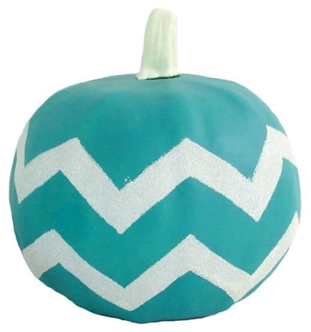 Large Teal Chevron Pumpkin