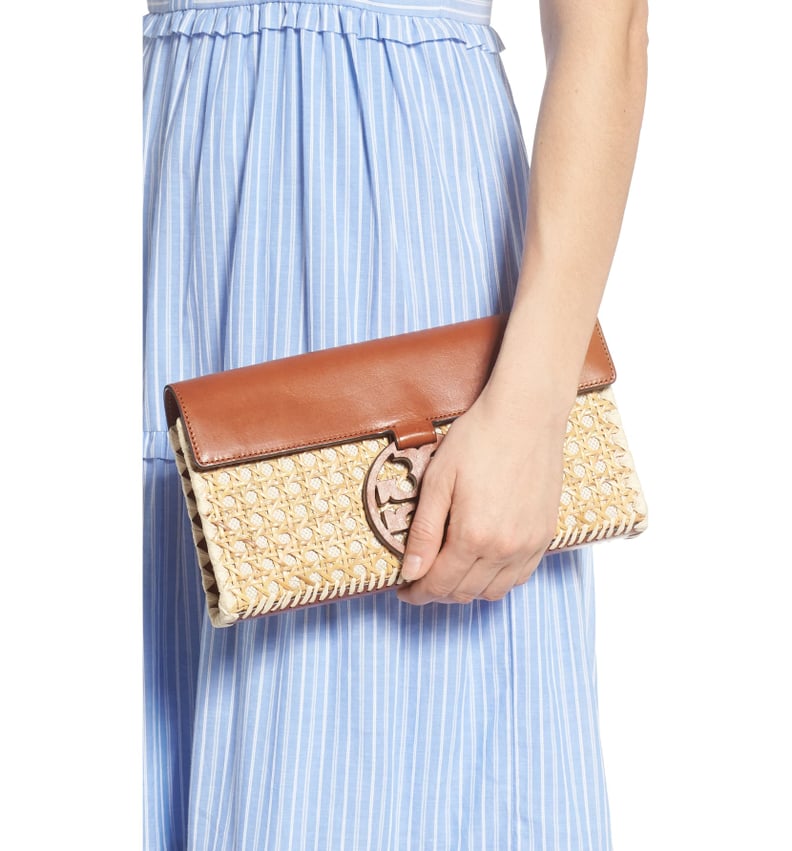 Tory Burch Miller Woven Rattan Clutch