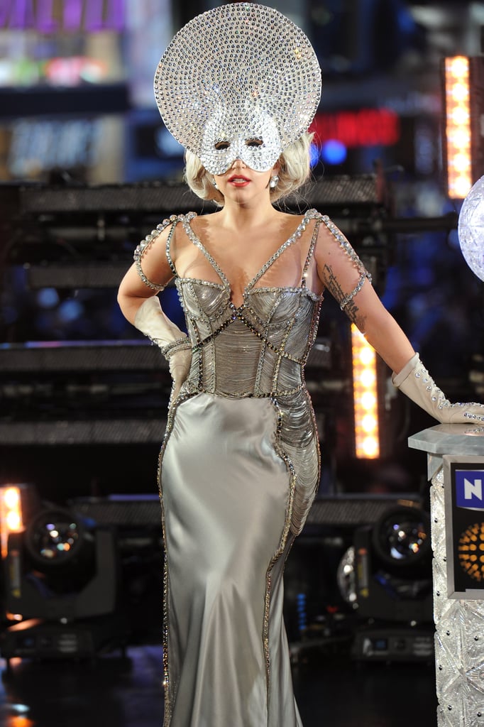 Lady Gaga in Embellished Mask For New Year's Eve 2012