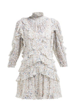 Rebecca Taylor Vivianna Floral-Print Silk-Blend Dress