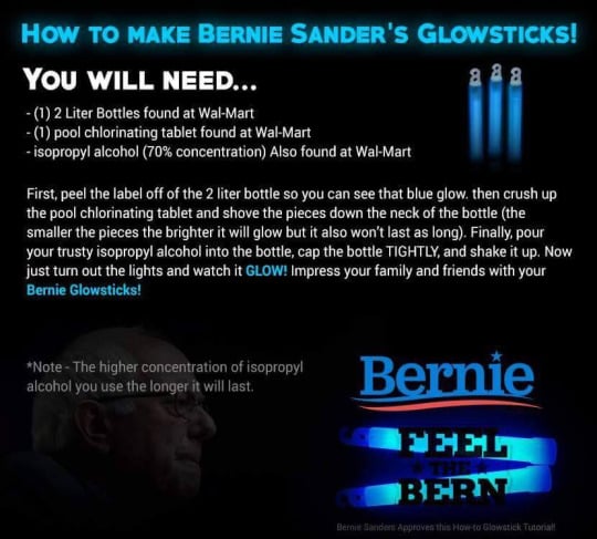 Bernie Sanders Glow Sticks Dangerous